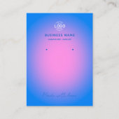 Roze Blauw Aura Modern Oorbellen Display Kaart Visitekaartje (Voorkant)