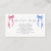 Roze Blauw Baby shower Boeken voor Baby Informatiekaartje (Voorkant)