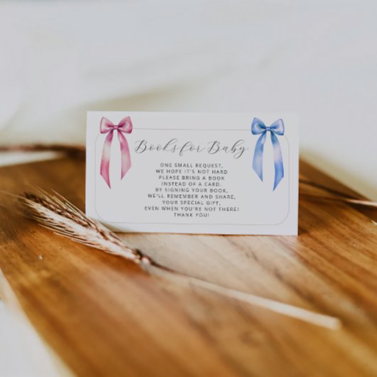 Roze Blauw Baby shower Boeken voor Baby Informatiekaartje
