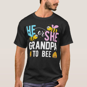 Roze blauw Baby shower Gendergelijkheid bij opa T-shirt