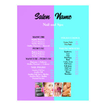 Roze Blauw Beauty Nail Salon Prijs Lijst menu