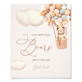 Roze Blauw Beren ballonnen raden hoeveel Beren tek Foto Afdruk (Voorkant)