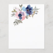 Roze blauw blauw Waterverf Flyer (Achterkant)