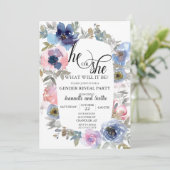 Roze blauw blauw Waterverf Kaart (Staand voorkant)