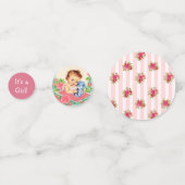 Roze Blauw Bloemen  Baby Teddy Bear Confetti (Achterkanten)