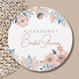 Roze Blauw Bloemen Boho Chic Vrijgezellenfeest Dan Bedankjes Labels
