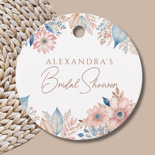 Roze Blauw Bloemen Boho Chic Vrijgezellenfeest Dan Bedankjes Labels