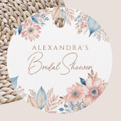 Roze Blauw Bloemen Boho Chic Vrijgezellenfeest Dan Bedankjes Labels