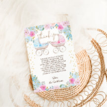 Roze Blauw Bloemen Geslacht onthullen Baby shower