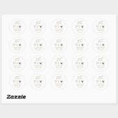 Roze Blauw Bloemen Goud Kalligrafie Tweelingen Doo Ronde Sticker (Vel)