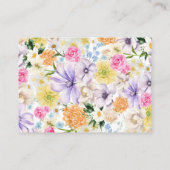 Roze & Blauw Bloemen Vrijgezellenfeest Advies en W Informatiekaartje (Achterkant)