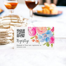  Roze Blauw Bloemen waterverf Bruidsregister