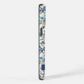 Roze Blauw Bloemen Wit Bloemen iPhone Hoesje (Rechterkant)