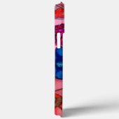 Roze & Blauw bloemontwerp Case-Mate iPhone Case (Achterkant / Rechts)
