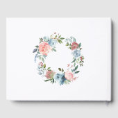 Roze Blauw Boho groen krans bruiloft Gastenboek (Achterkant)