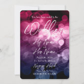 Roze Blauw Bokeh - Creëer Uw Eigen Bruiloft Kaart (Voorkant)