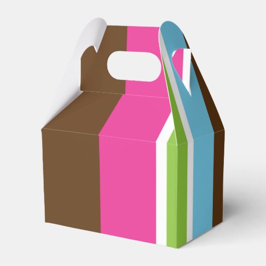 Roze Blauw Bruin Groene Modern Birthday Favor Bedankdoosjes (Achterkant)