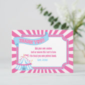 Roze, blauw | Carnival Hartelijk dank Bedankkaart (Staand voorkant)