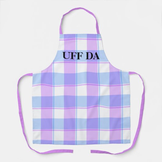 Roze blauw chassis Uff Da All-Over Print Schort (Voorkant)