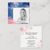 *~* Roze Blauw Chic Haar Model Actrice Sterren FOT Vierkante Visitekaartje (Voorkant / Achterkant)