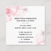 *~* Roze Blauw Chic Haar Model Actrice Sterren FOT Vierkante Visitekaartje (Achterkant)