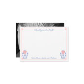  Roze Blauw Chinoiserie Baby shower Afbeelding Notitiekaartje (Voorkant / Achterkant in situ)