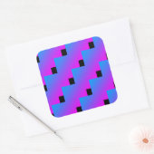 Roze Blauw Cool 4Jojo Vierkante Sticker (Envelop)