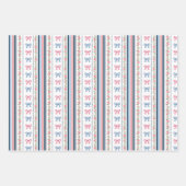 Roze Blauw Coquette Strik Baby Bruidsfeest Verjaar Inpakpapier Vel (Voorkant 3)