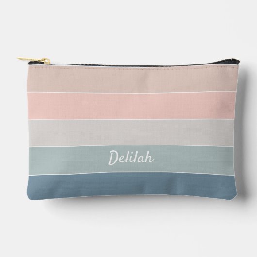 roze blauw Custom Summer Color Block Stripes Etui (Voorkant)