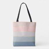 roze blauw Custom Summer Color Block Stripes Tote Bag (Achterkant)