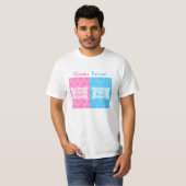 Roze blauw Damasje Baby Geslacht onthullen Man van T-shirt (Voorkant volledig)