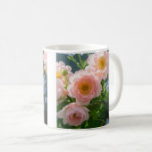 Roze Blauw delicate bloemen Koffiemok (Voorkant rechts)
