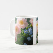 Roze Blauw delicate bloemen Koffiemok (Voorkant links)
