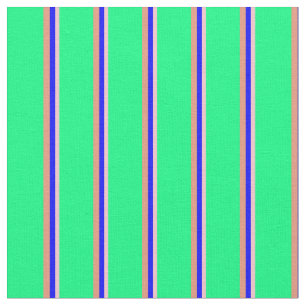 Roze, blauw, donkerzalm en groen gestreept patroon stof