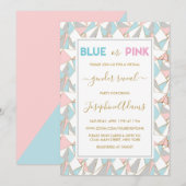 Roze Blauw Driehoek Patroon Virtueel Geslacht Onth Kaart (Voorkant / Achterkant)