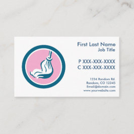  roze blauw dweil reinigen visitekaartjes