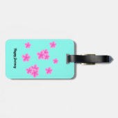 Roze Blauw Elegant Modern Patroon Bagagelabel (Achterkant horizontaal)