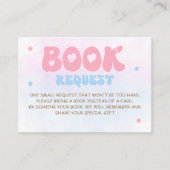 Roze & Blauw Elegante Script Boeken voor Baby Informatiekaartje (Voorkant)