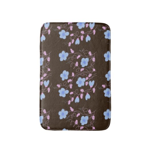 Roze blauw en chocolade bruin badmat (Voorkant Verticaal)