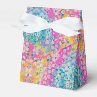 Roze, blauw en geel abstract ontwerp bedankdoosjes