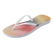 Roze blauw en geel abstract teenslippers (Schuin)