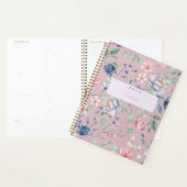 Roze Blauw en geel Floral Ontworpen Paars Planner (Display)