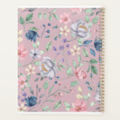 Roze Blauw en geel Floral Ontworpen Paars Planner (Achterkant)