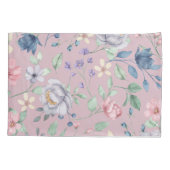 Roze Blauw en Geel Floral Paars Pillow Hoesje Kussensloop (Achterkant)
