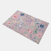 Roze blauw en geel Paars Deurmat (Schuin)