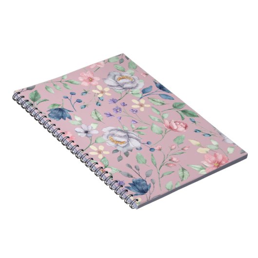 Roze blauw en geel Paars Notitieboek (Rechterzijde)