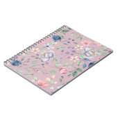 Roze blauw en geel Paars Notitieboek (Linkerzijde)