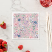 Roze blauw en geel Paars Servet (Insitu)