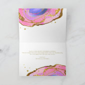 Roze Blauw en Goud Geode | Gelukkige verjaardag Kaart (Binnen)