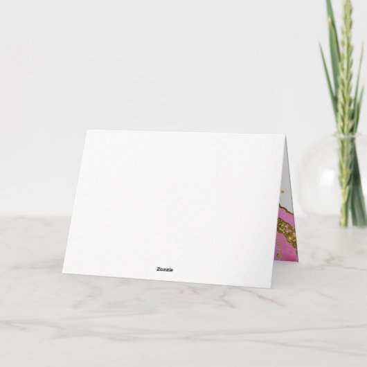 Roze Blauw en Goud Geode | Happy Moederdag Kaart (Achterkant)